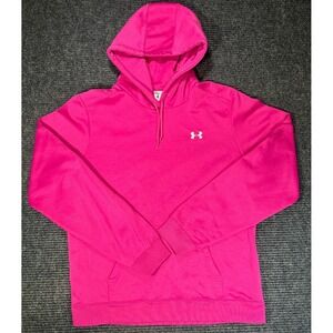 Under Armour Women's XL Bright Pink Armour Fleece Pullover Hoodie 100% Polyester